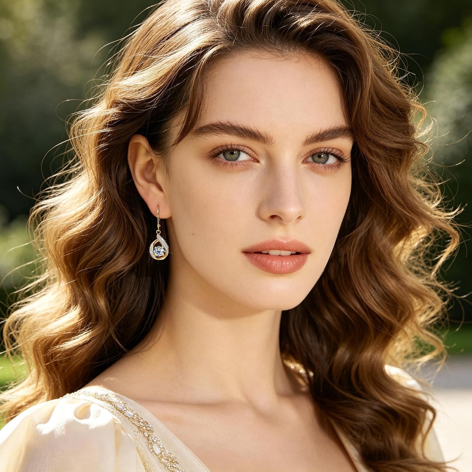 2ct Moissanite Drop Earrings for Women Moissanite Dangle Earrings | VVS1 Moissanite Lab Grown Created Diamond Dangling D Color Round Cut Dangly Leverback Hypoallergenic Trendy Jewelry Gifts(Gold 2.0ct(1ct*2))