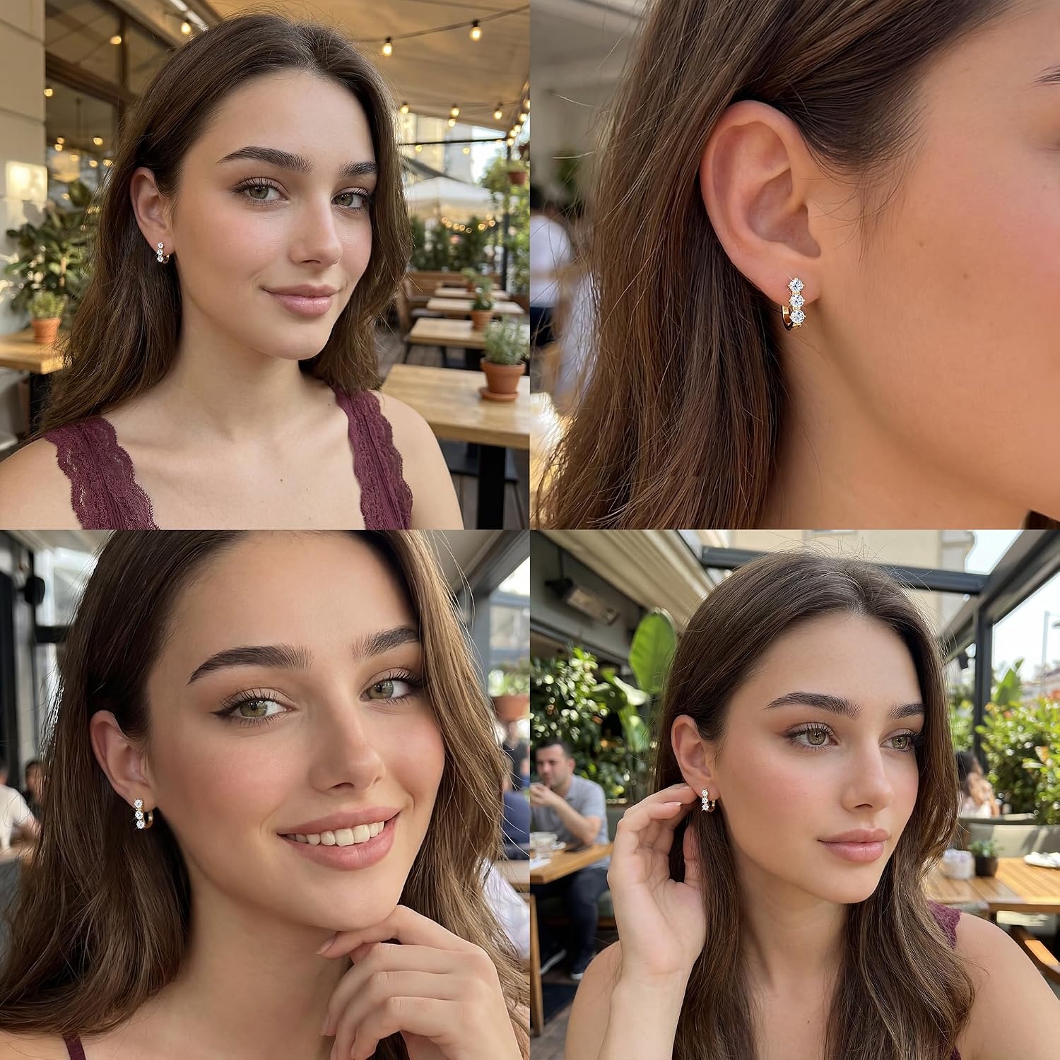 1.2-1.8 Carat Gold Moissanite Hoop Earrings for Women Small Huggie Hoop Earrings 12 x 14mm Gold Small Moissanite Earings Lab Created Diamond D Color Hypoallergenic Hoops for Jewelry Gifts(Gold-1.2 carat)