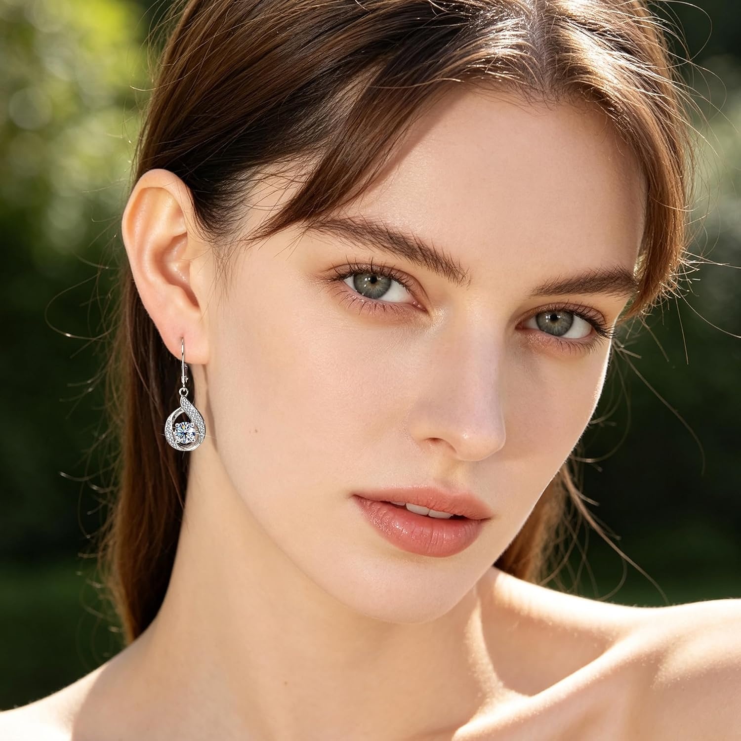 2ct Moissanite Drop Earrings for Women Moissanite Dangle Earrings | VVS1 Moissanite Lab Grown Created Diamond Dangling D Color Round Cut Dangly Leverback Hypoallergenic Trendy Jewelry Gifts(Silver 2.0ct(1ct*2))