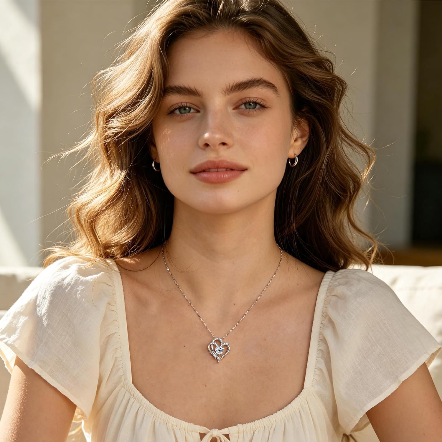 1 Carat Sterling Silver Moissanite Heart Necklace for Women Anniversary | Hypoallergenic Moissanite Sterling Silver Heart Pendant Necklaces Lightweight Sparkly Round Cut Jewelry Gifts for Daily Wear