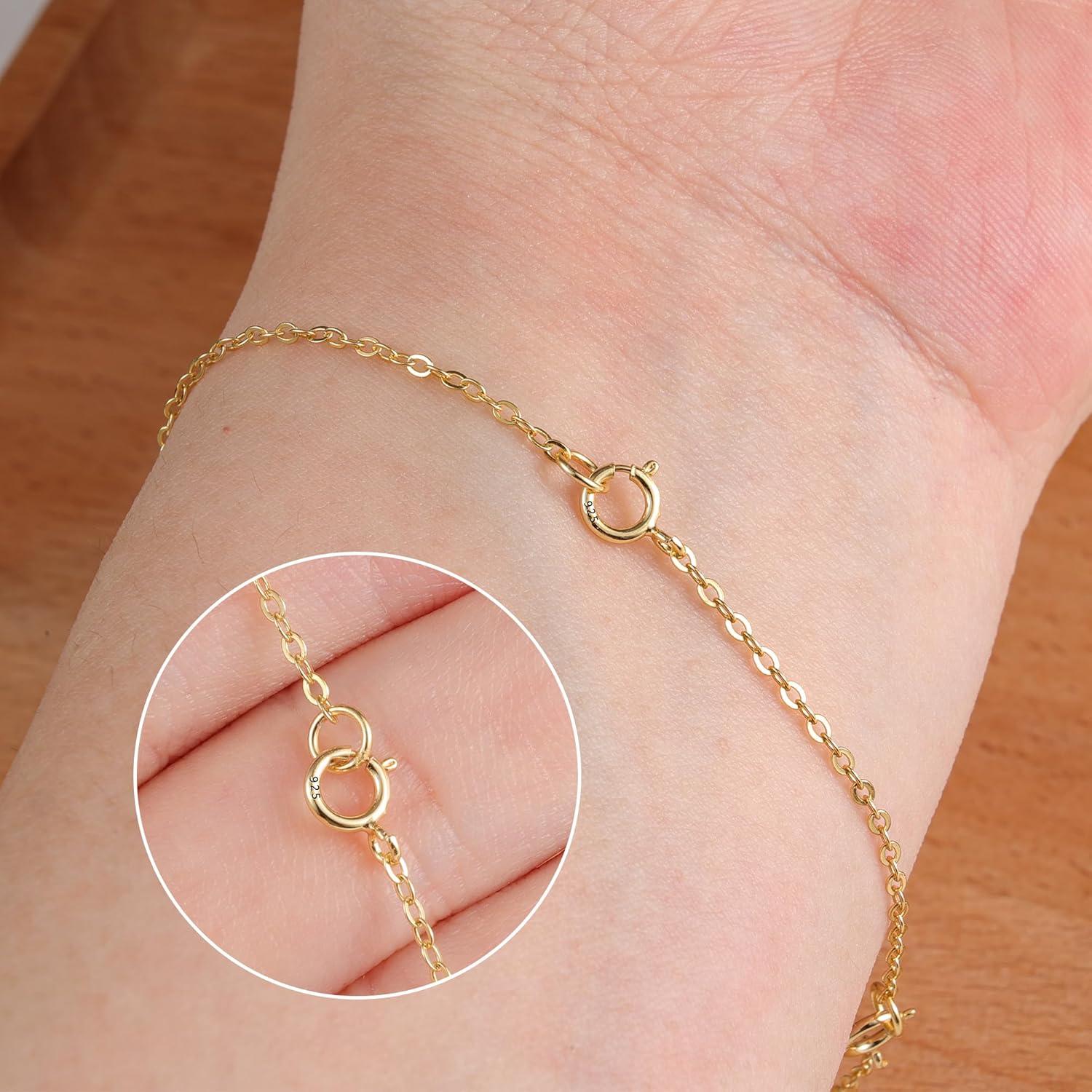 3 Pcs 925 Sterling Silver Necklace Extenders for Women Durable Strong Removable Necklace Bracelet Anklet Extension Jewelry Making Chains(2 4 6 Inch  Gold)