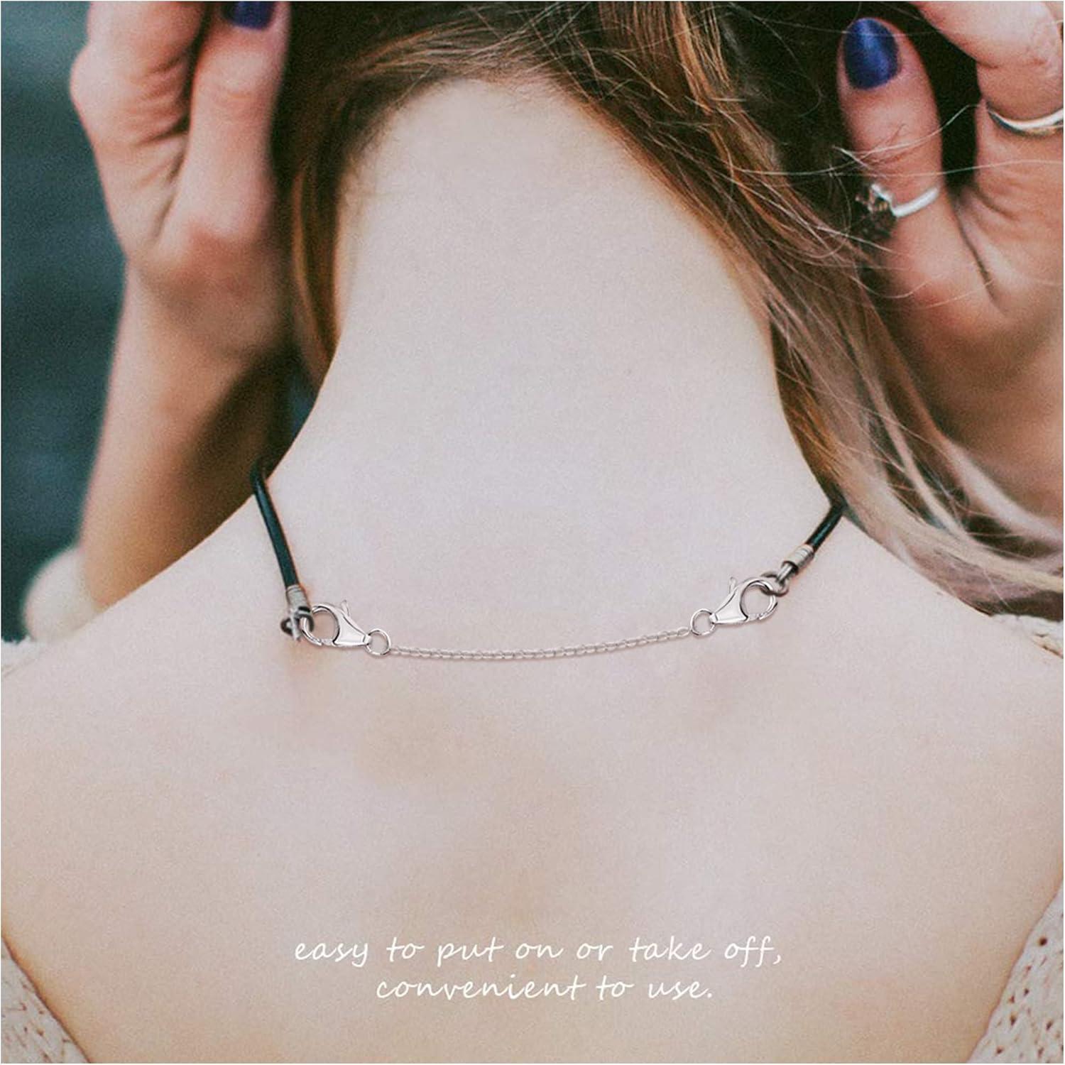 LANCHARMED 3 Pcs 925 Sterling Silver Necklace Extenders Gold Plated Durable Strong Removable Necklace Bracelet Anklet Extension Chain Extenders for Jewelry Making 1 2 3 Inch(White Gold)