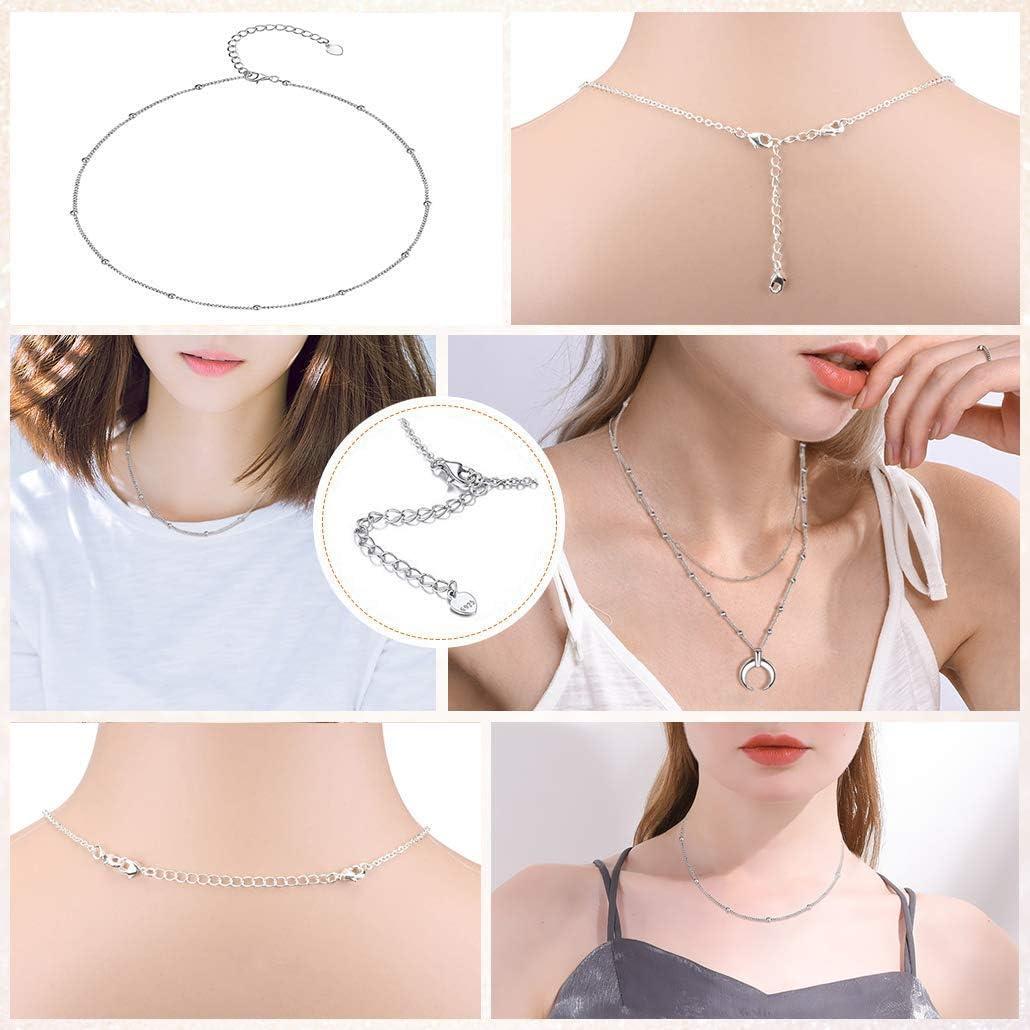 3 Pcs 925 Sterling Silver Necklace Extenders for Women Durable Strong Removable Necklace Bracelet Anklet Extension Jewelry Making Chains(2 3 4 Inch  Silver)
