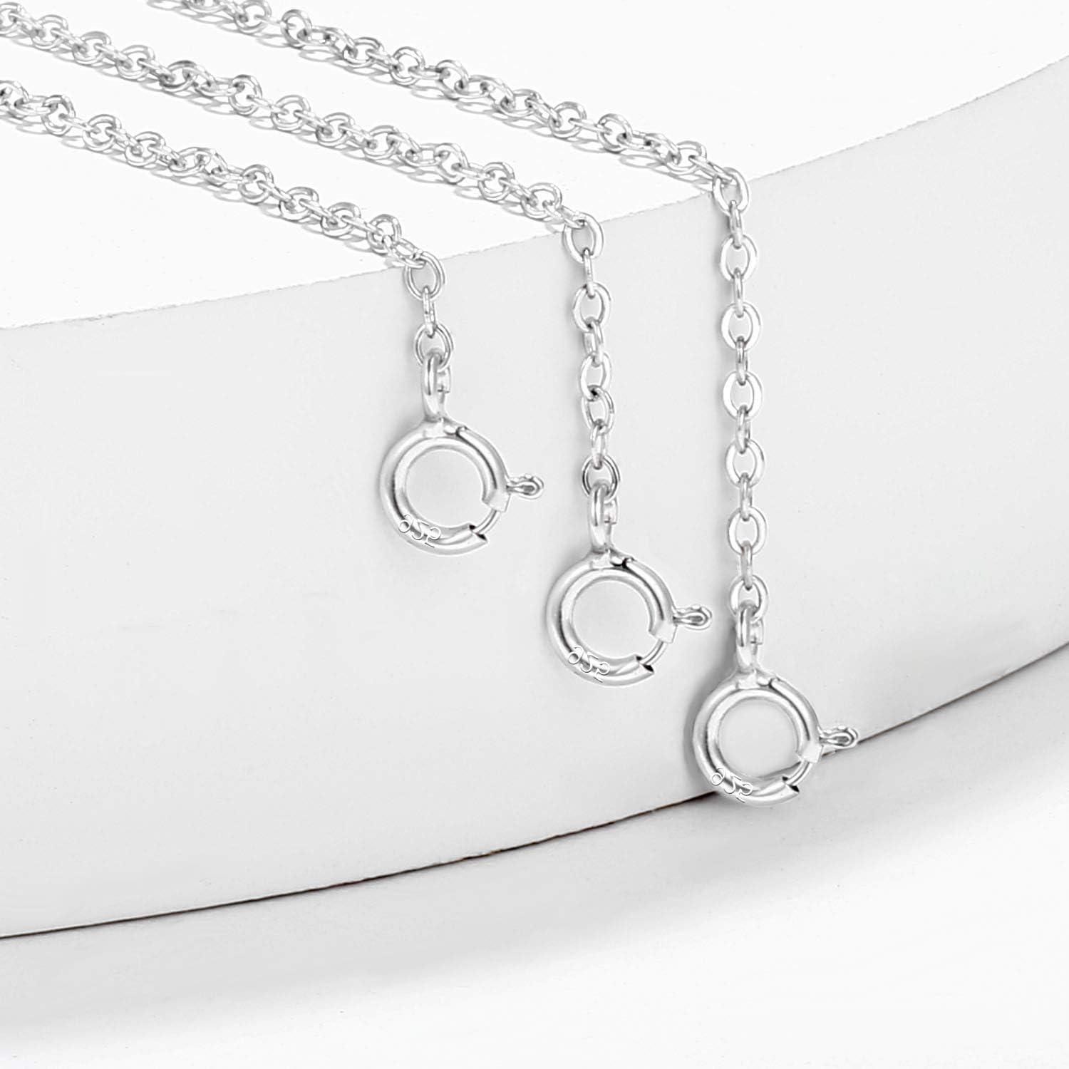 3 Pcs 925 Sterling Silver Necklace Extenders for Women Durable Strong Removable Necklace Bracelet Anklet Extension Jewelry Making Chains(1 2 3 Inch  Silver)